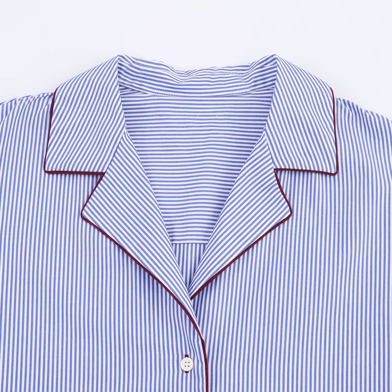 Women's Color Block Trim Shirt - Chic European Style KUN-00074