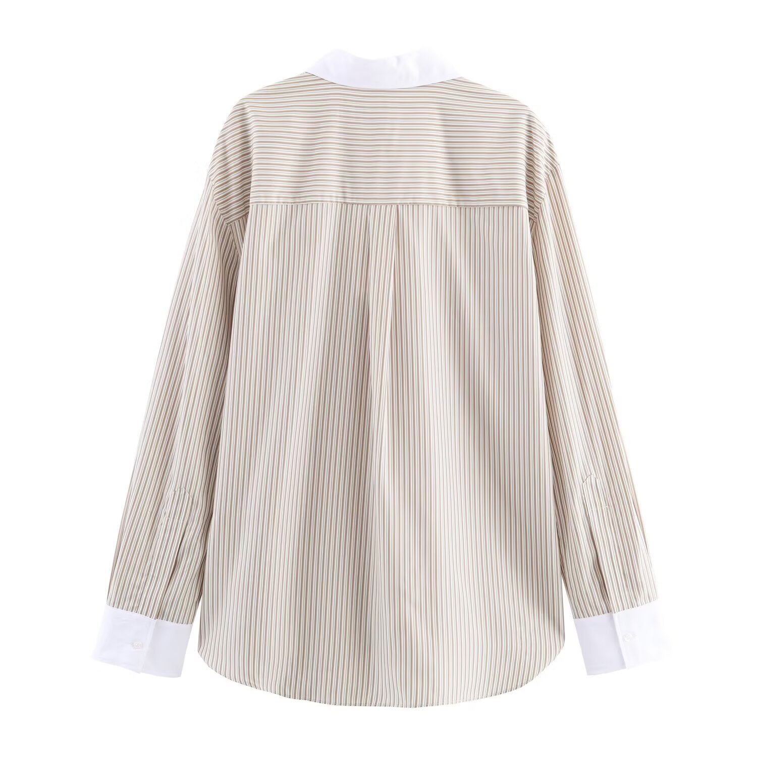 Striped Shirt Women's Blouse Trendy Color Block KUN-00072