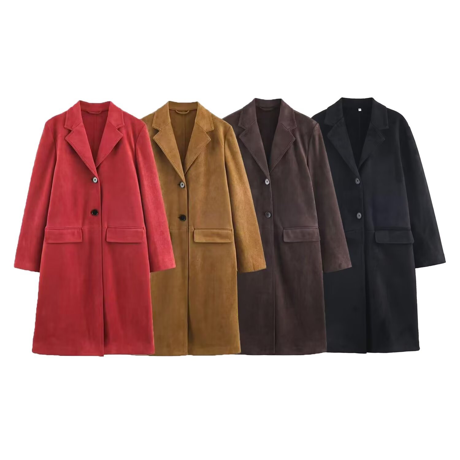 Suede Effect Jacket - Women's Fashion Casual Outerwear KUN-00180