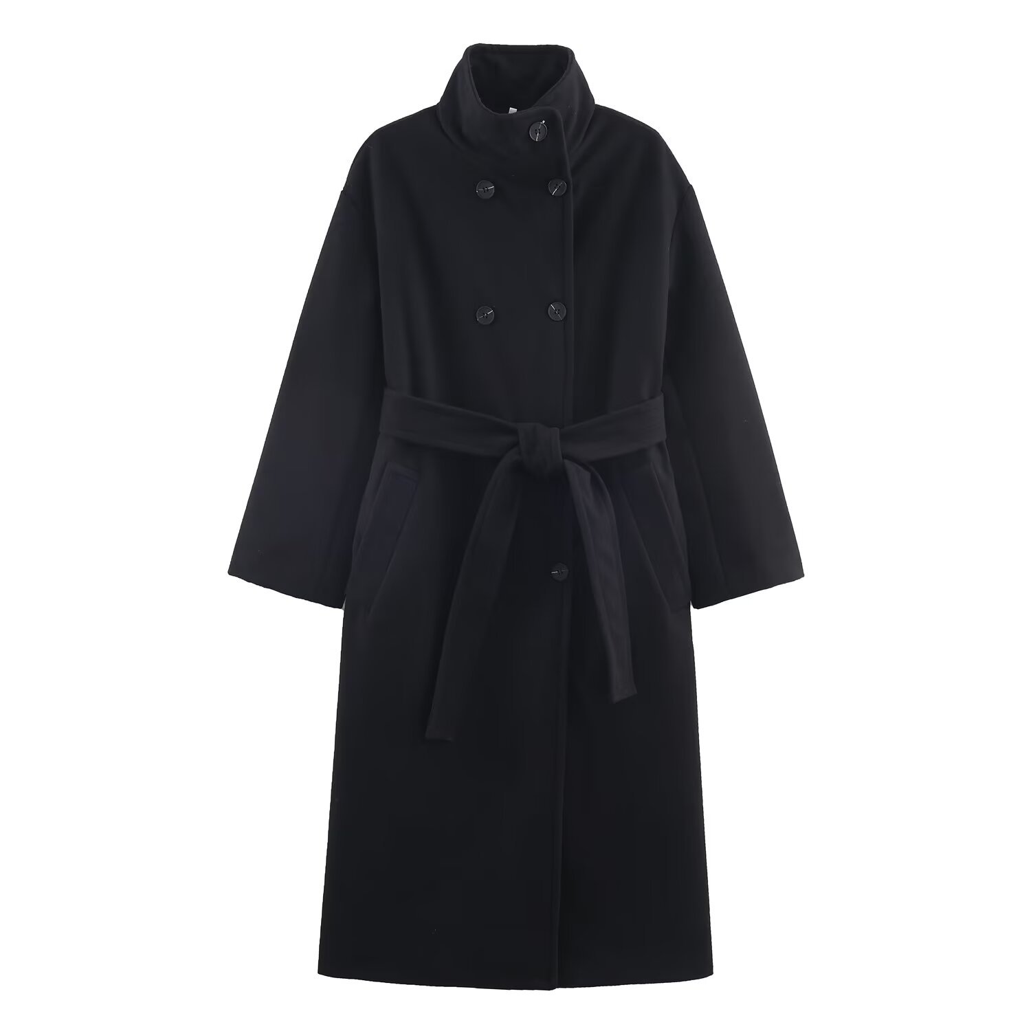 Abrigo de cuello alto extragrande para mujer, ropa informal de moda KUN-00007