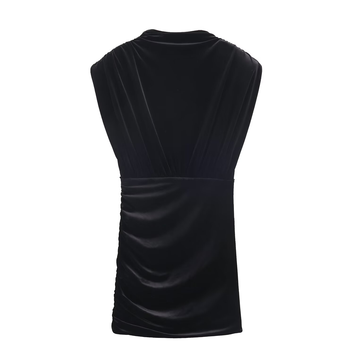 Minivestido de terciopelo con hombros acolchados KUN-00044