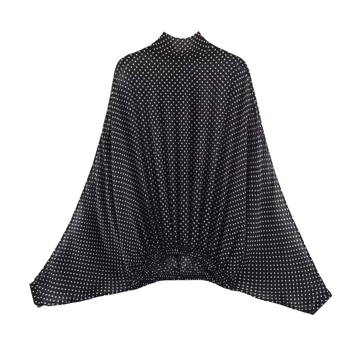 Vestido tipo blusa con lazo y lunares para mujer KUN-00074