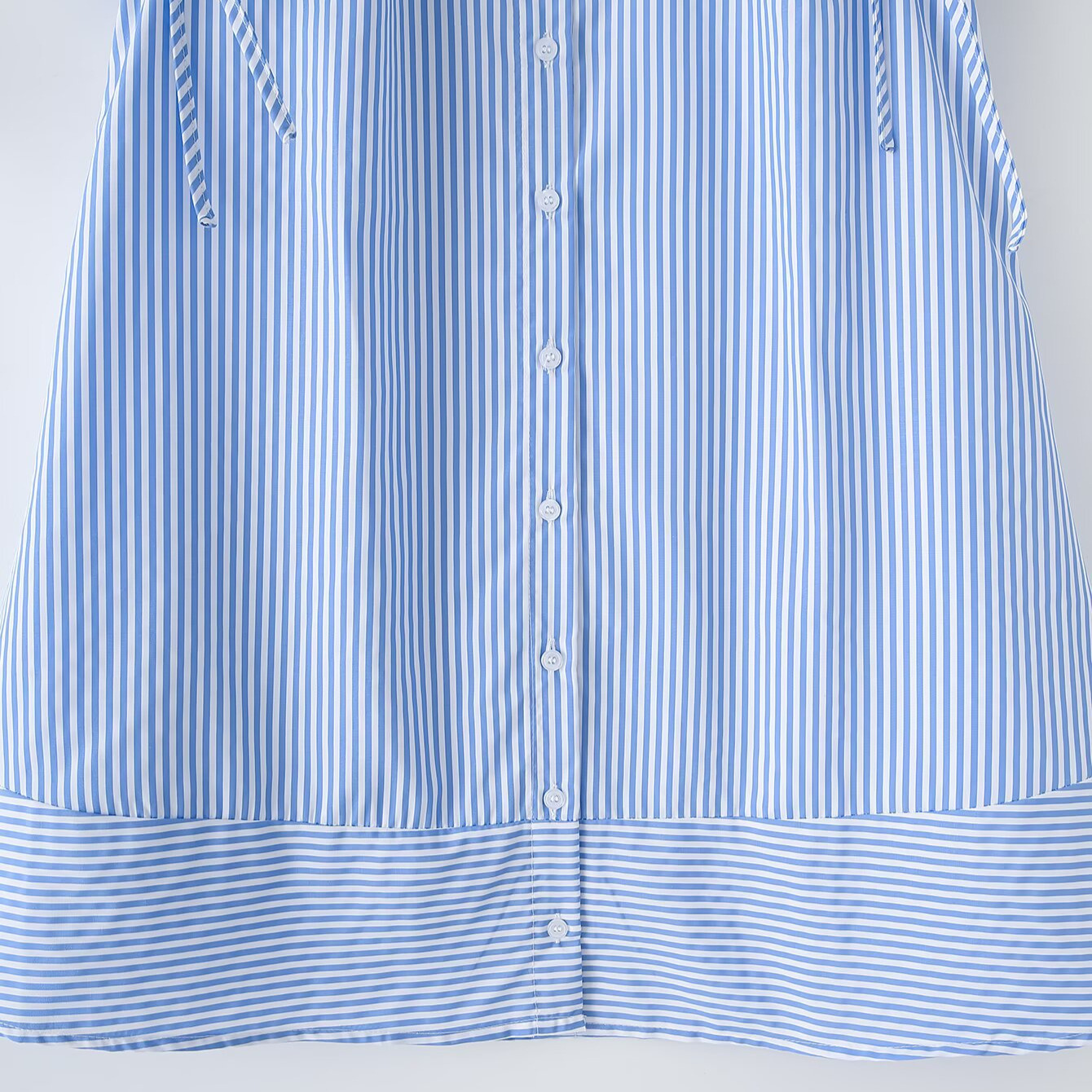 Striped Drawstring Tie Waist Dress - Classic European Style KUN-00005