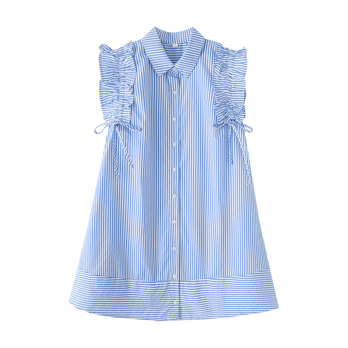 Striped Drawstring Tie Waist Dress - Classic European Style KUN-00005