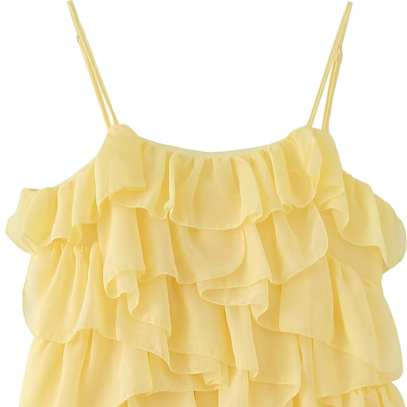 Falda midi con volantes escalonados para mujer KUN-00049