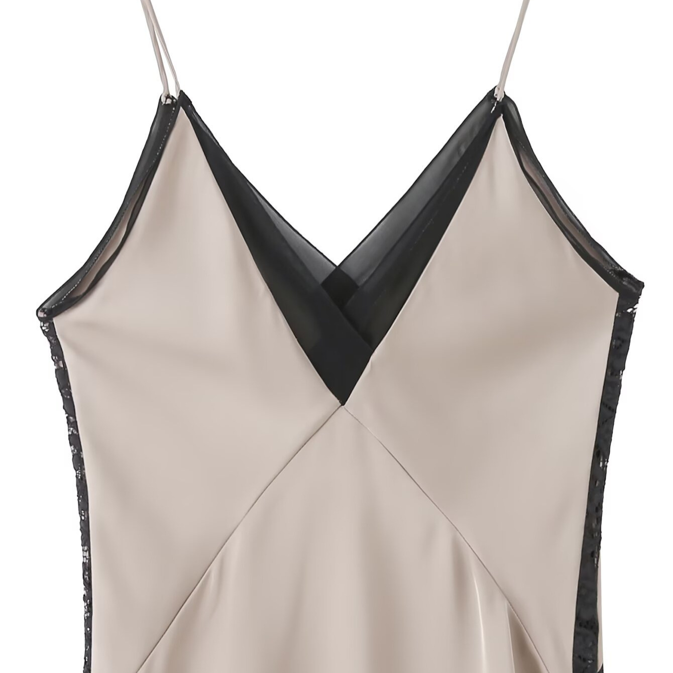 Sundress Women's Elegant Spaghetti Strap Patchwork Dress KUN-00014