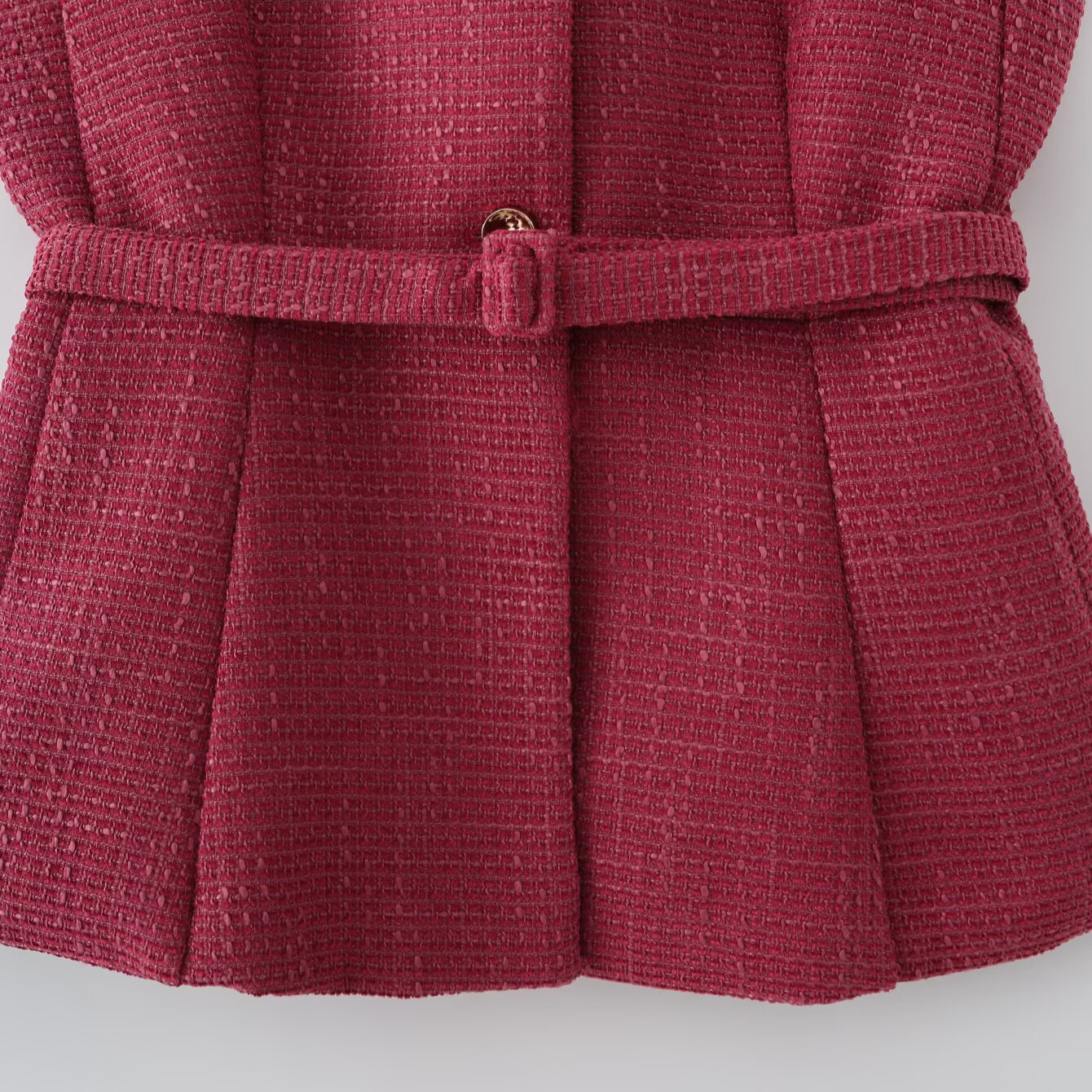 Tweed Women's Jacket with Belt - Stylish European Style KUN-00147