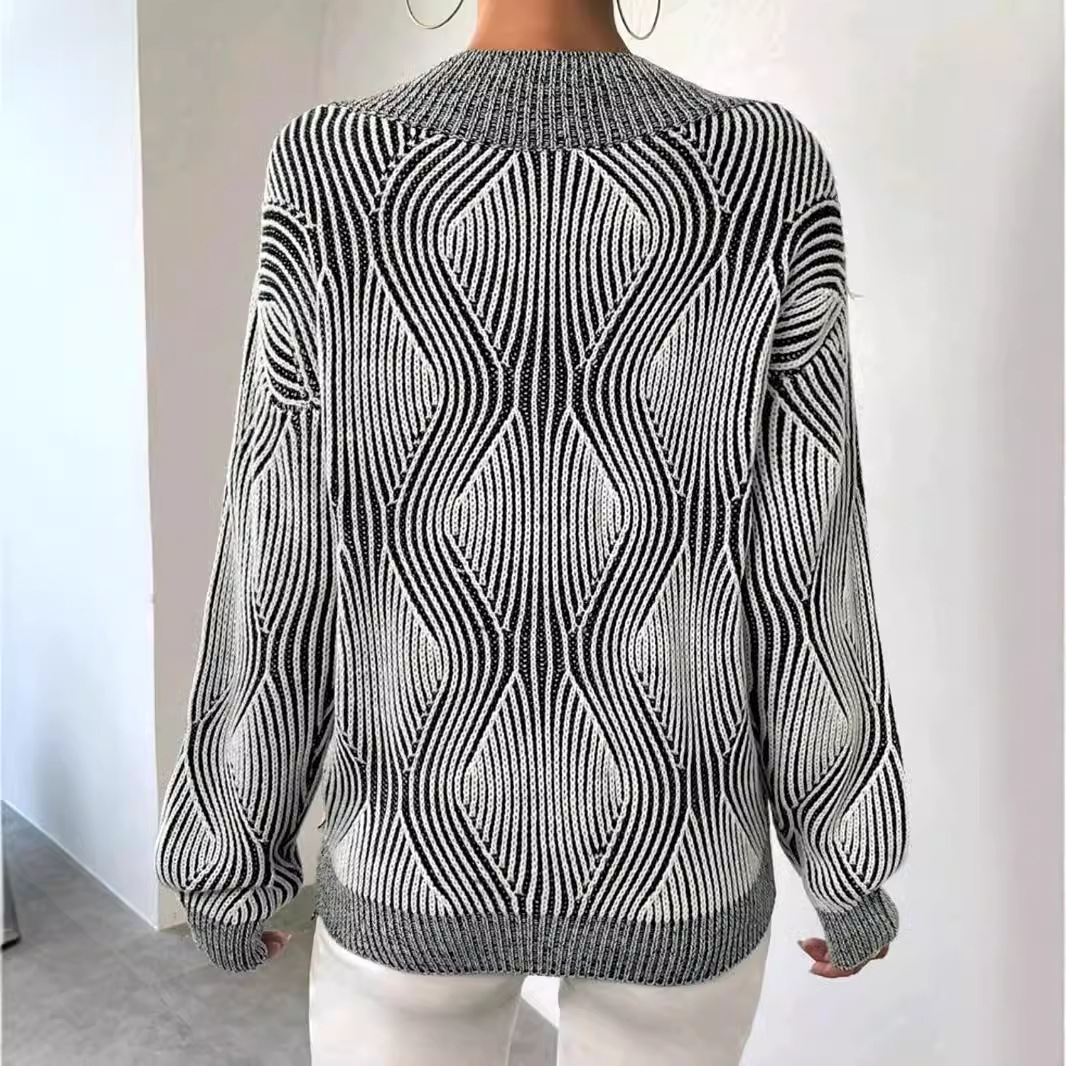 Fashionable V-Neck Knit Sweater Top - Spring Autumn Winter SSU-00011