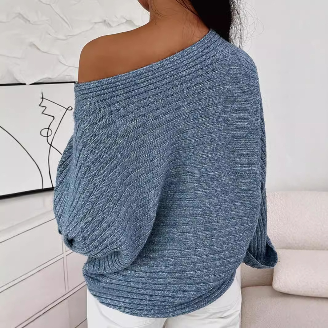 Knit Off Shoulder Sweater - Spring Autumn Winter SSU-00022