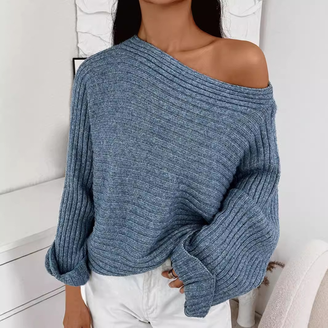 Knit Off Shoulder Sweater - Spring Autumn Winter SSU-00022