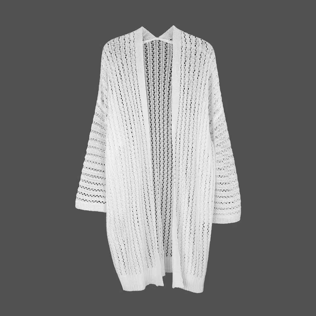 Lightweight Knit Cardigan Cover Up - Summer Beach Open Front