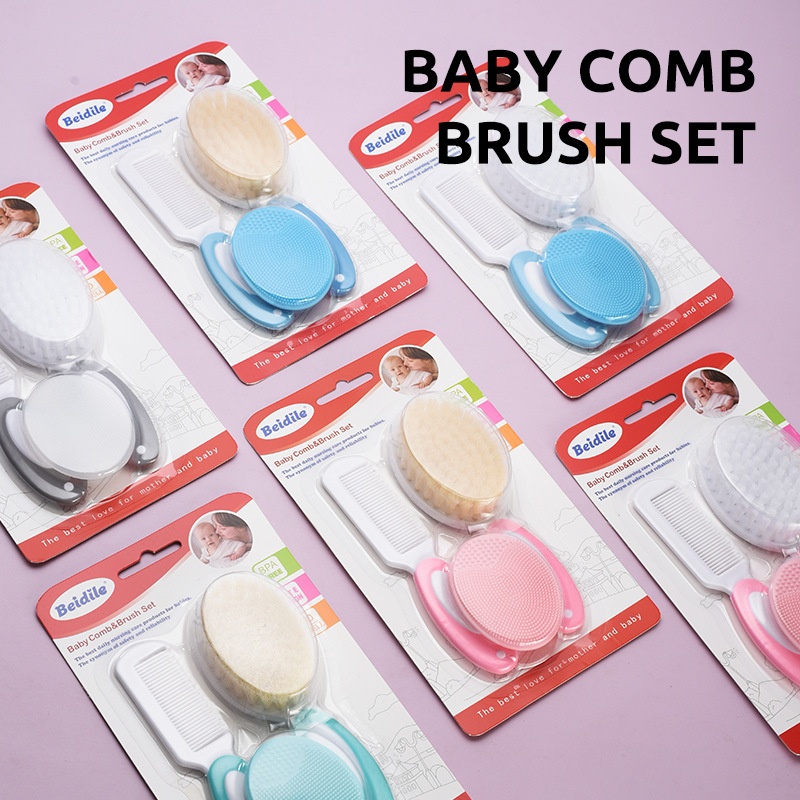 Gentle Baby Hair Brush & Comb Set for Newborns & Toddlers