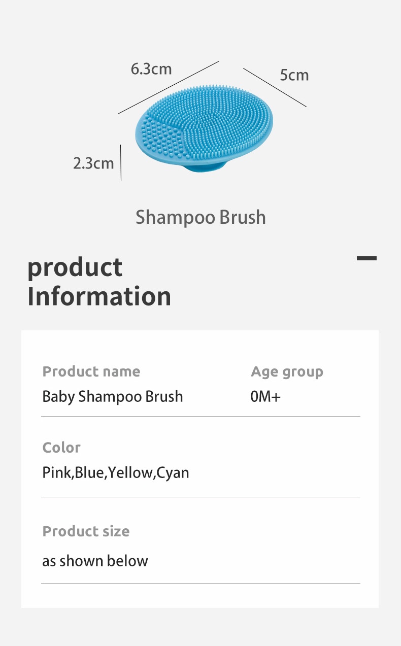 Gentle Silicone Baby Shampoo Brush for Newborns & Toddlers