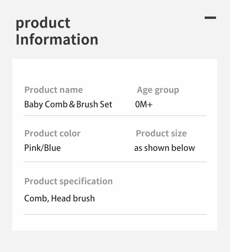 Soft Baby Hair Brush & Comb Set – Gentle on Delicate Hair & Scalp for Newborns & Toddlers