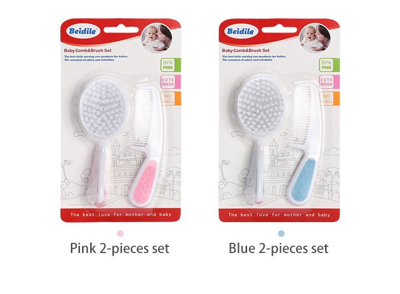 Soft Baby Hair Brush & Comb Set – Gentle on Delicate Hair & Scalp for Newborns & Toddlers