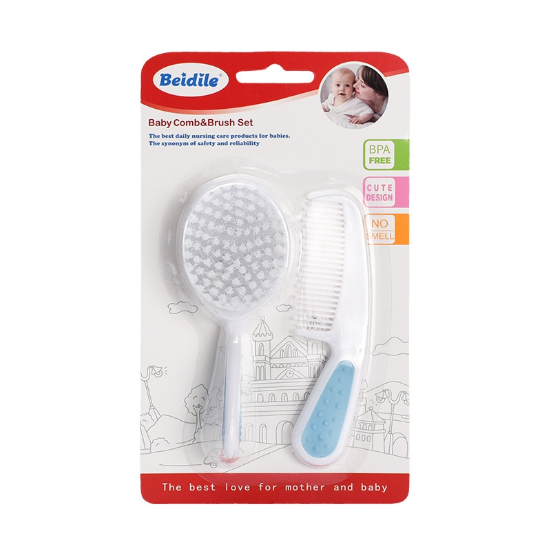 Soft Baby Hair Brush & Comb Set – Gentle on Delicate Hair & Scalp for Newborns & Toddlers