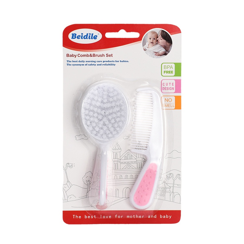 Soft Baby Hair Brush & Comb Set – Gentle on Delicate Hair & Scalp for Newborns & Toddlers