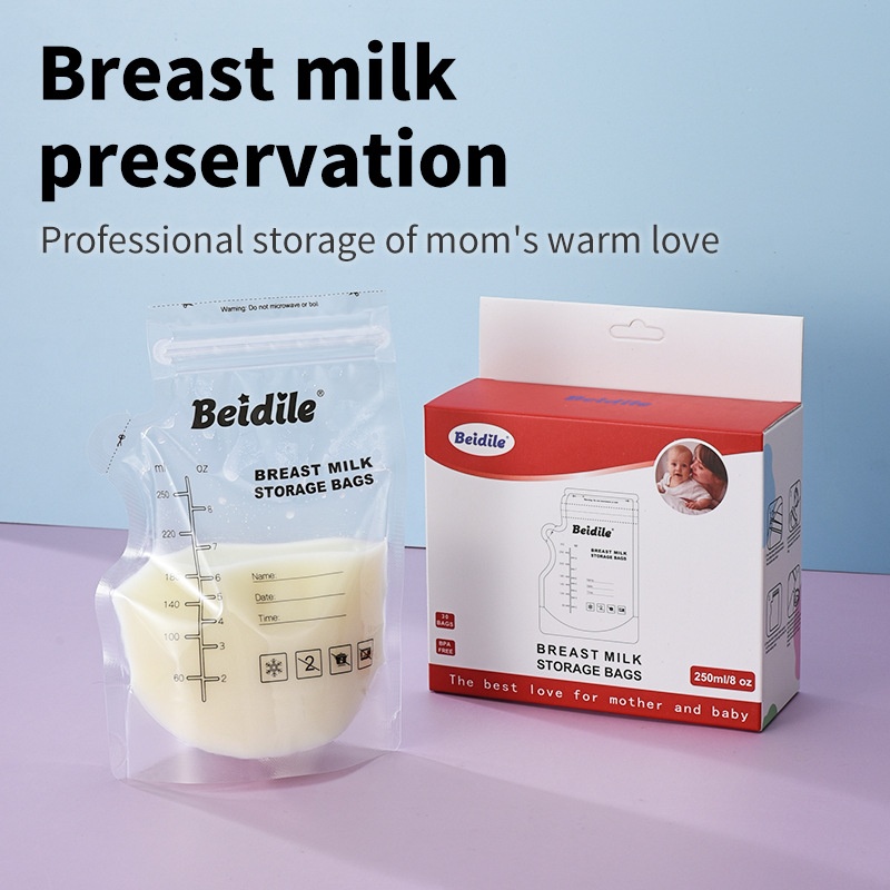 Beidile Breast Milk Storage Bags - 250ml (30 Count)