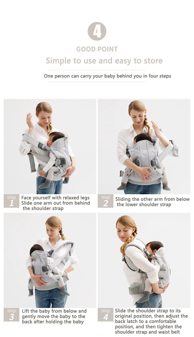 Ergonomic Baby Carriers for Newborns & Toddlers & Adjustable - Breathable Mesh Materials