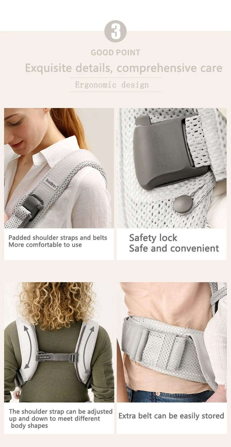 Ergonomic All-in-One Baby Carrier with Breathable Mesh Ver2