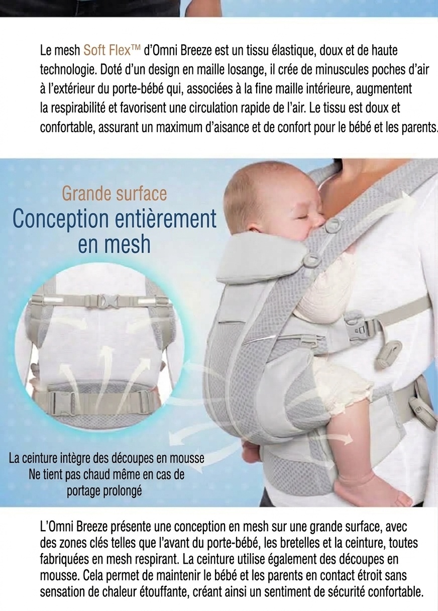 Porte-bébé ergonomique tout-en-un OMNI 360 avec filet respirant