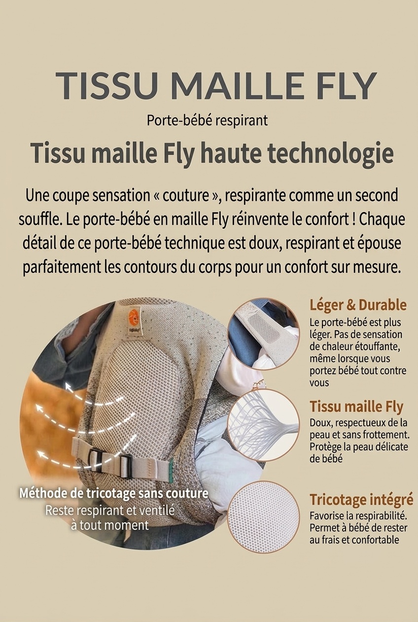 Porte-bébé respirant Ergobaby Aerloom - Ergonomique 3 en 1