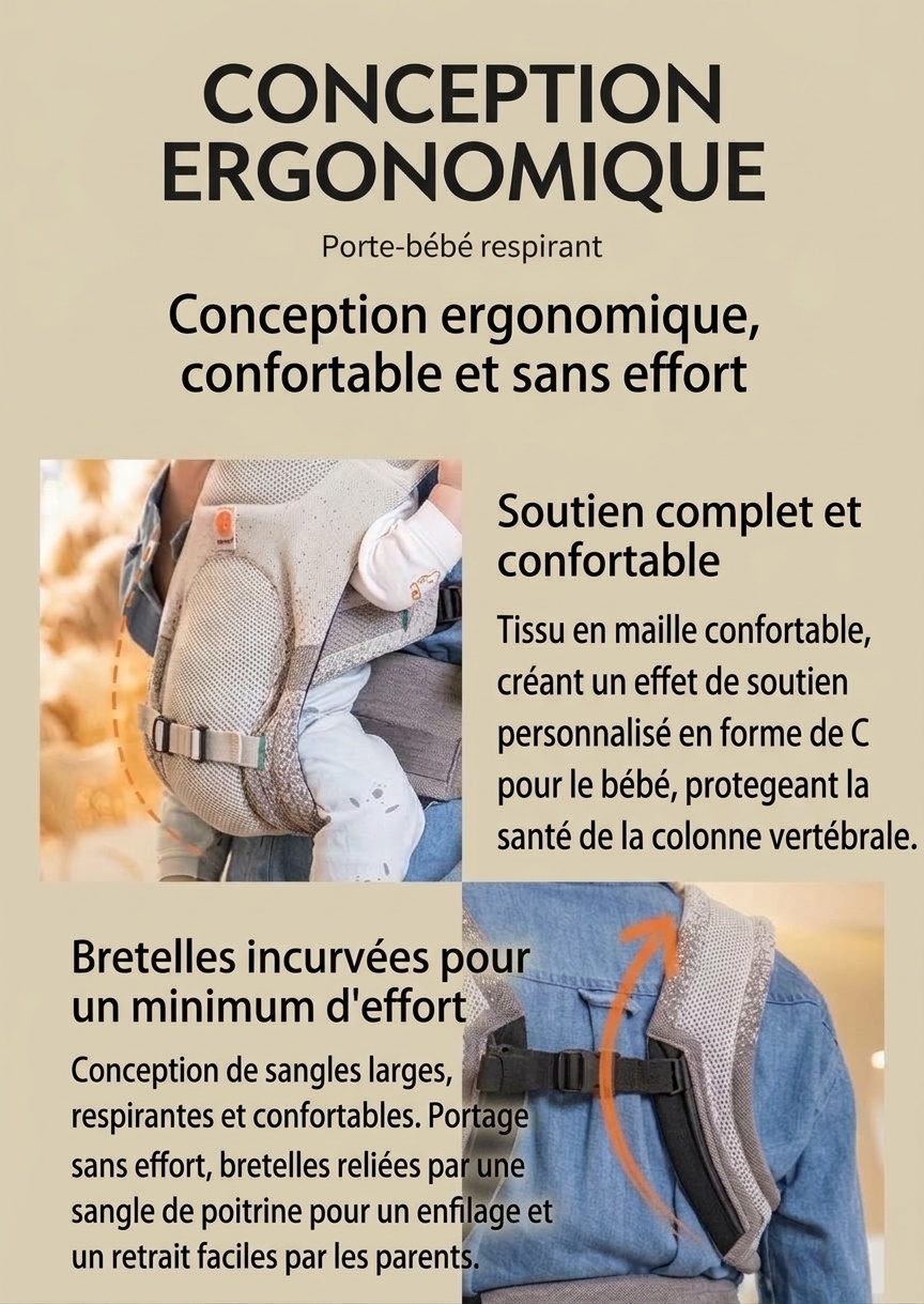 Porte-bébé respirant Ergobaby Aerloom - Ergonomique 3 en 1