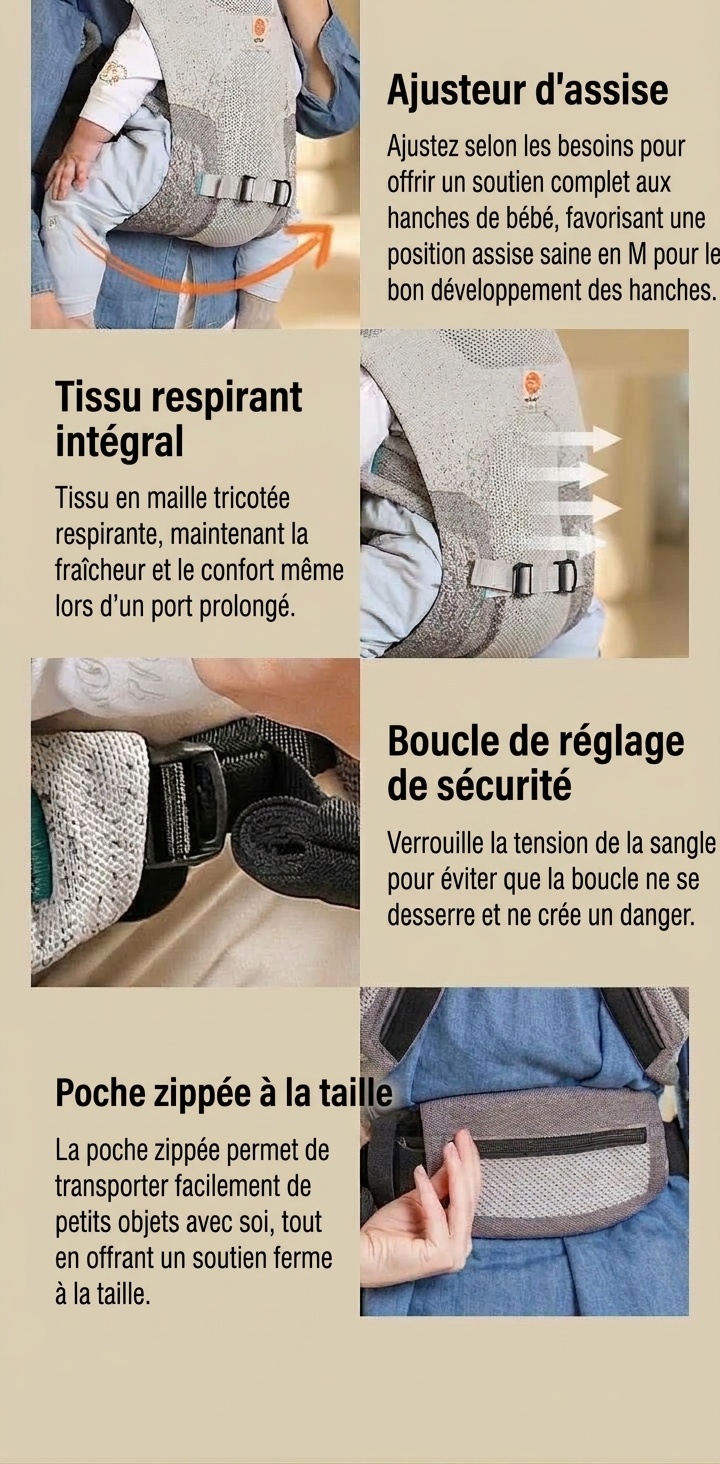 Porte-bébé respirant Ergobaby Aerloom - Ergonomique 3 en 1