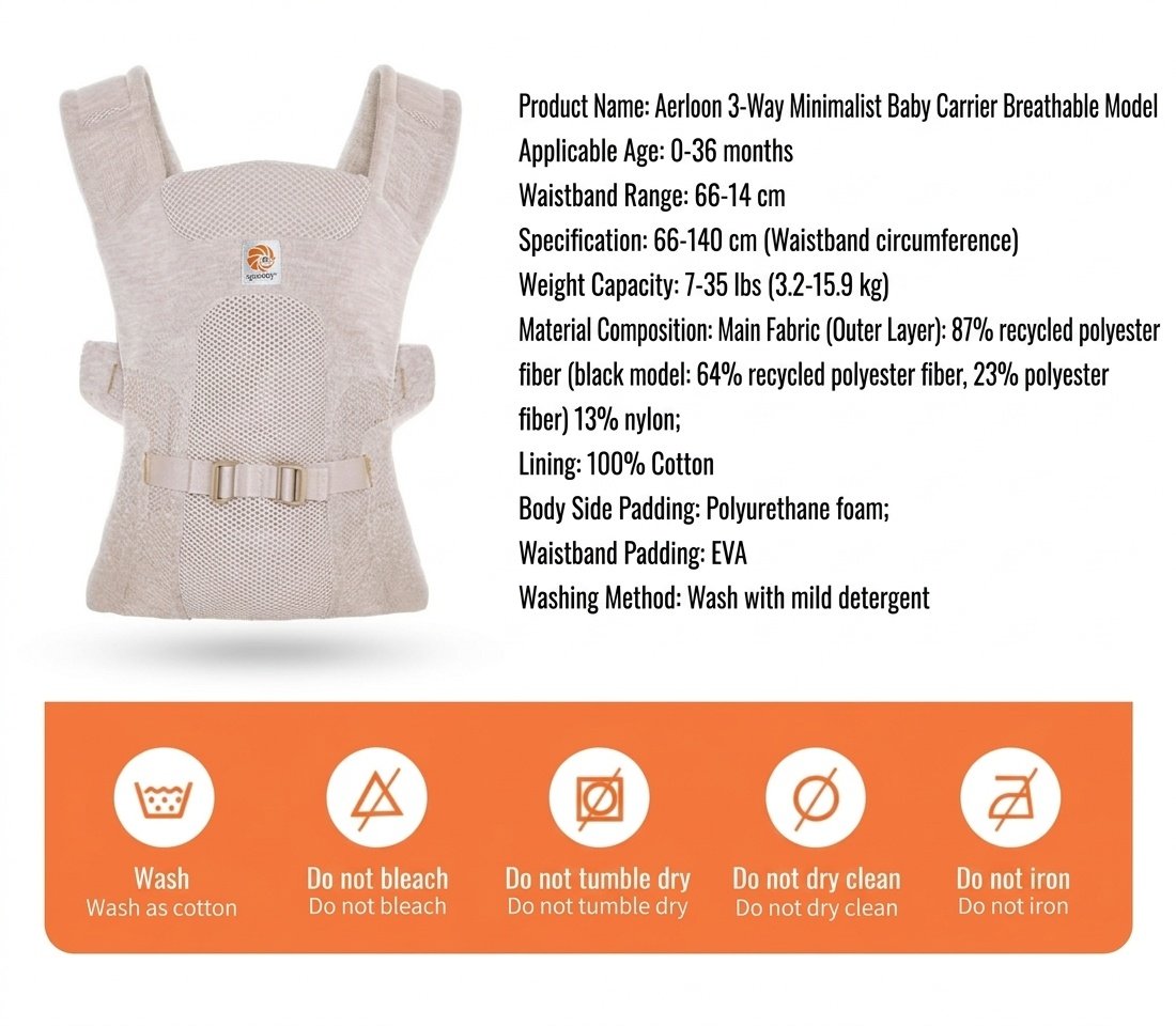Ergobaby Aerloom Breathable Baby Carrier - 3-Way Ergonomic
