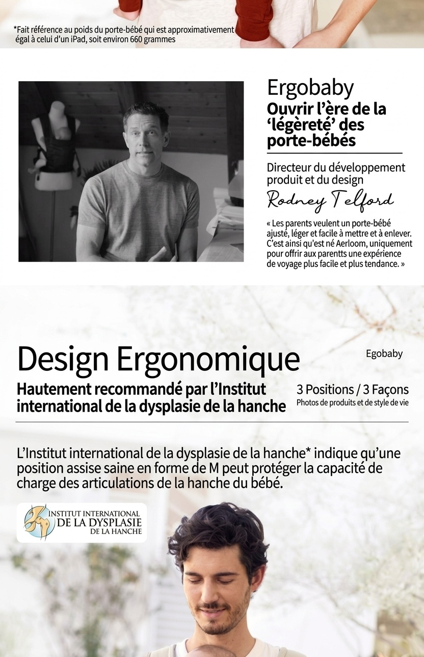 Porte-bébé respirant Ergobaby Aerloom - Ergonomique 3 en 1