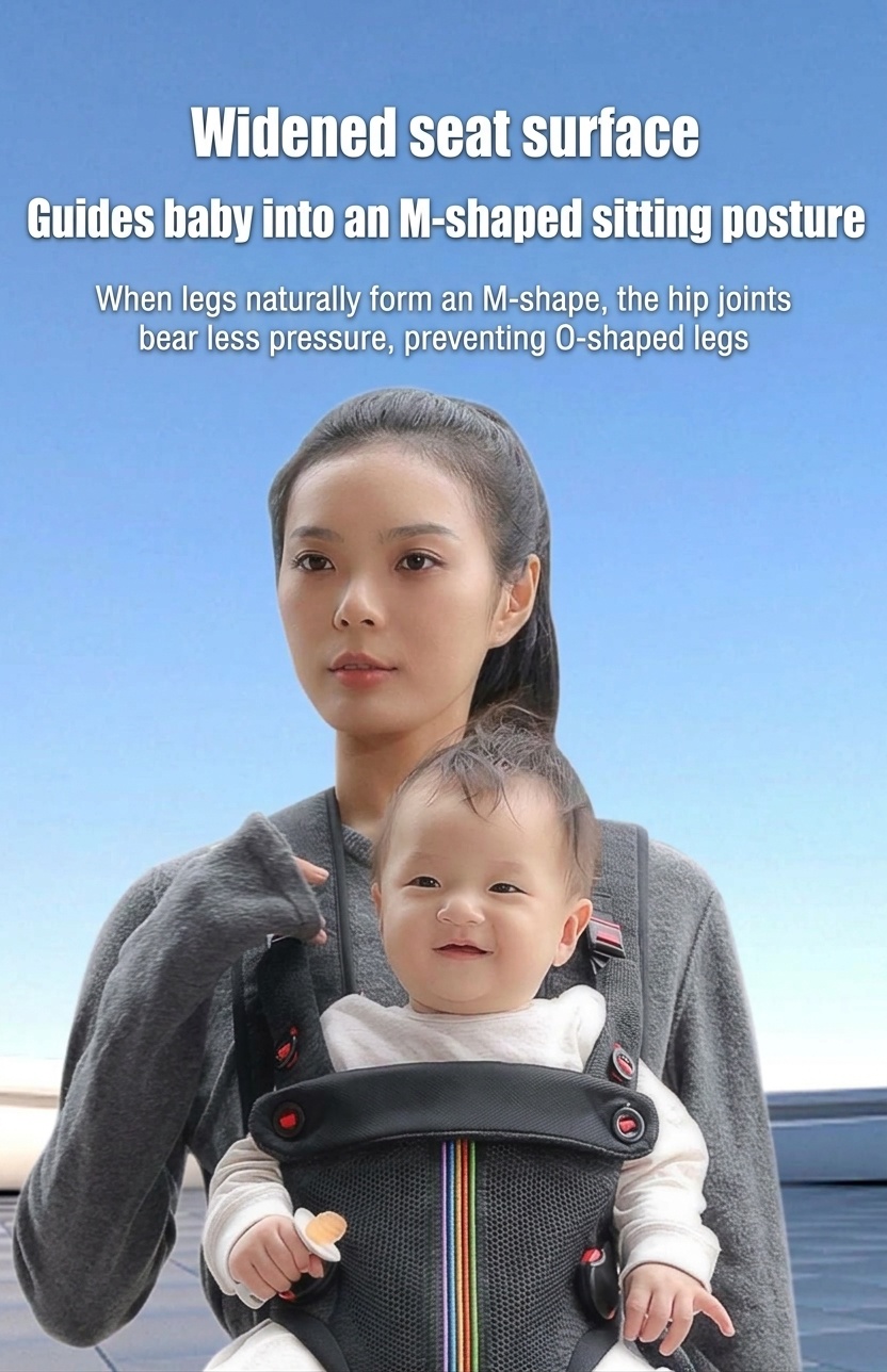 Ergonomic Baby Carrier & Hip Seat - Adjustable, Breathable
