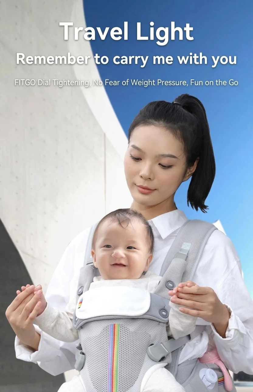 Ergonomic Baby Carrier & Hip Seat - Adjustable, Breathable