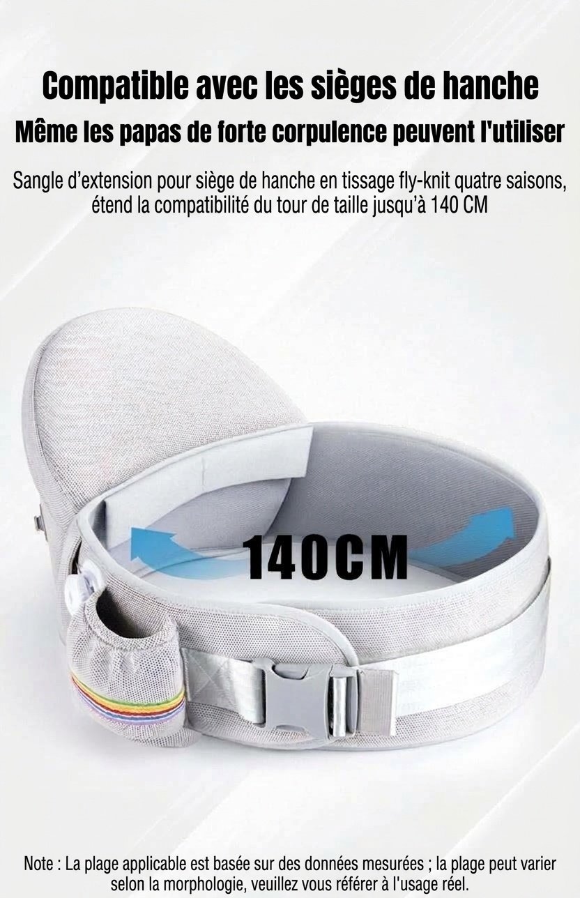 Porte-bébé ergonomique et siège de hanche - Réglable et respirant