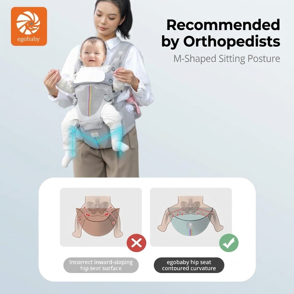 Ergonomic Baby Carrier & Hip Seat - Adjustable, Breathable