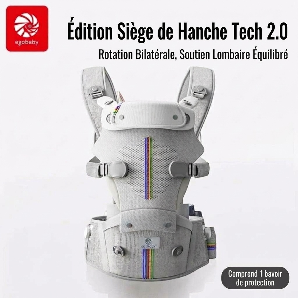 Porte-bébé ergonomique et siège de hanche - Réglable et respirant