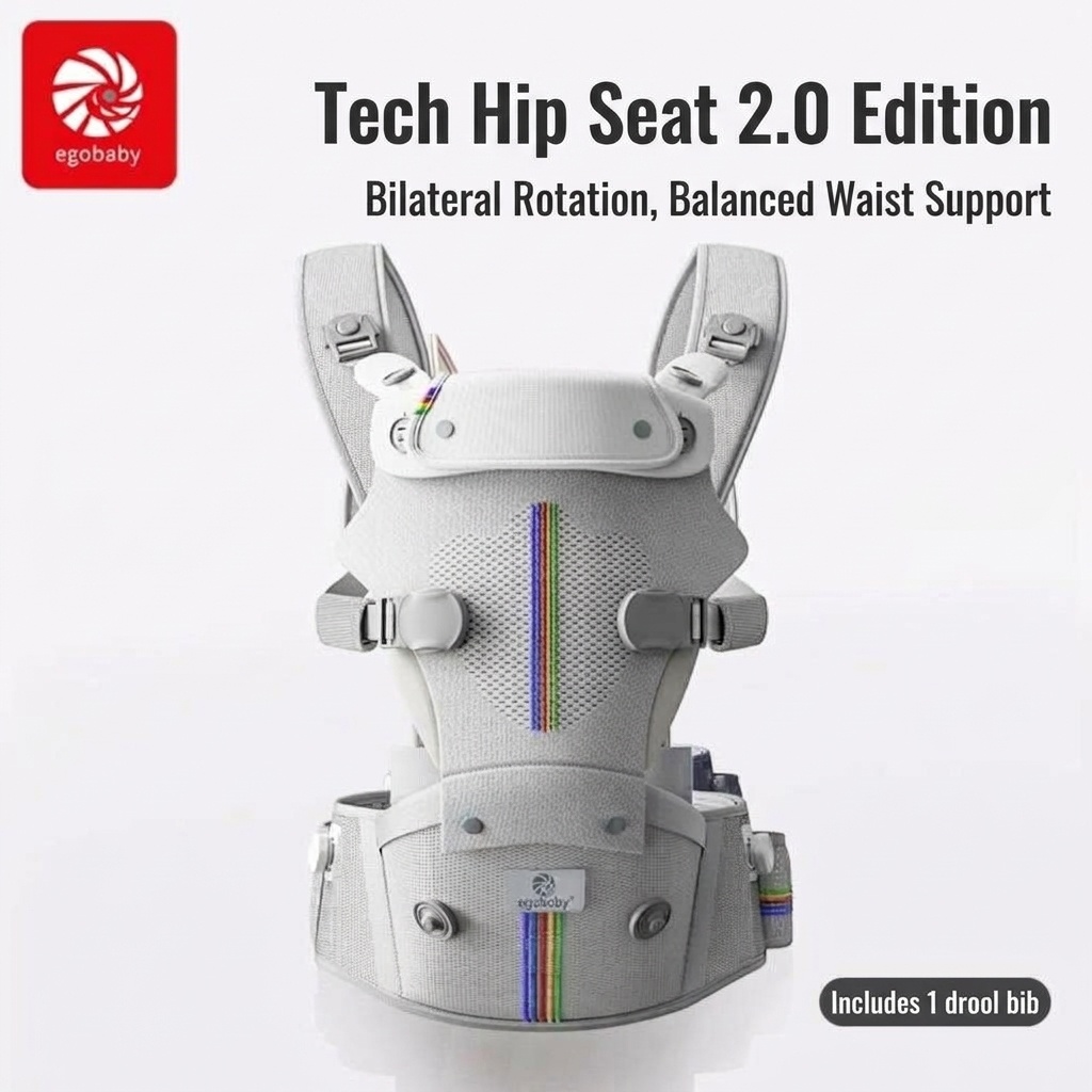 Ergonomic Baby Carrier & Hip Seat - Adjustable, Breathable