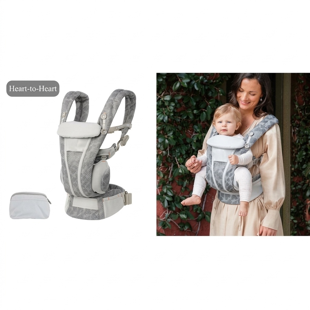 Baby Carrier with Waist Stool, Lightweight & Multifunctional, Front & Back Carry, Horizontal Hold for Newborns, for Outdoor Use