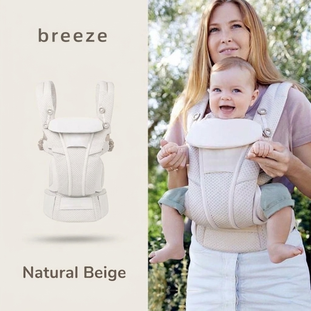 Baby Carrier with Waist Stool, Lightweight & Multifunctional, Front & Back Carry, Horizontal Hold for Newborns, for Outdoor Use