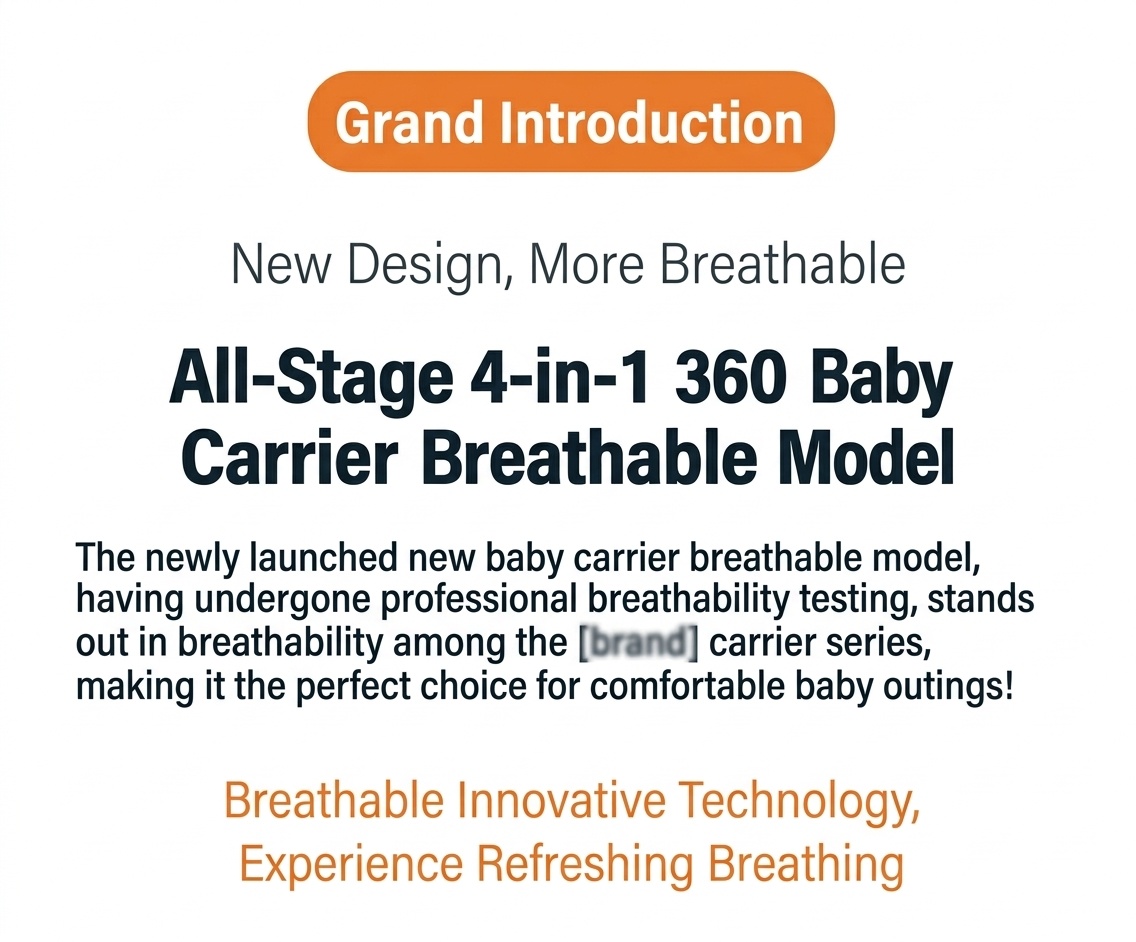 Baby Carrier with Waist Stool, Lightweight & Multifunctional, Front & Back Carry, Horizontal Hold for Newborns, for Outdoor Use