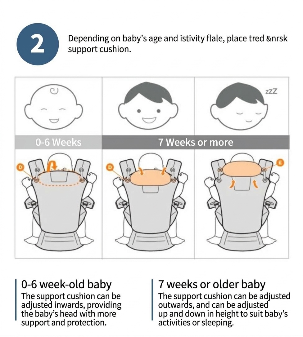 Baby Carrier with Waist Stool, Lightweight & Multifunctional, Front & Back Carry, Horizontal Hold for Newborns, for Outdoor Use