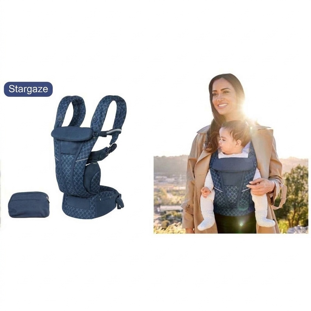 Baby Carrier with Waist Stool, Lightweight & Multifunctional, Front & Back Carry, Horizontal Hold for Newborns, for Outdoor Use