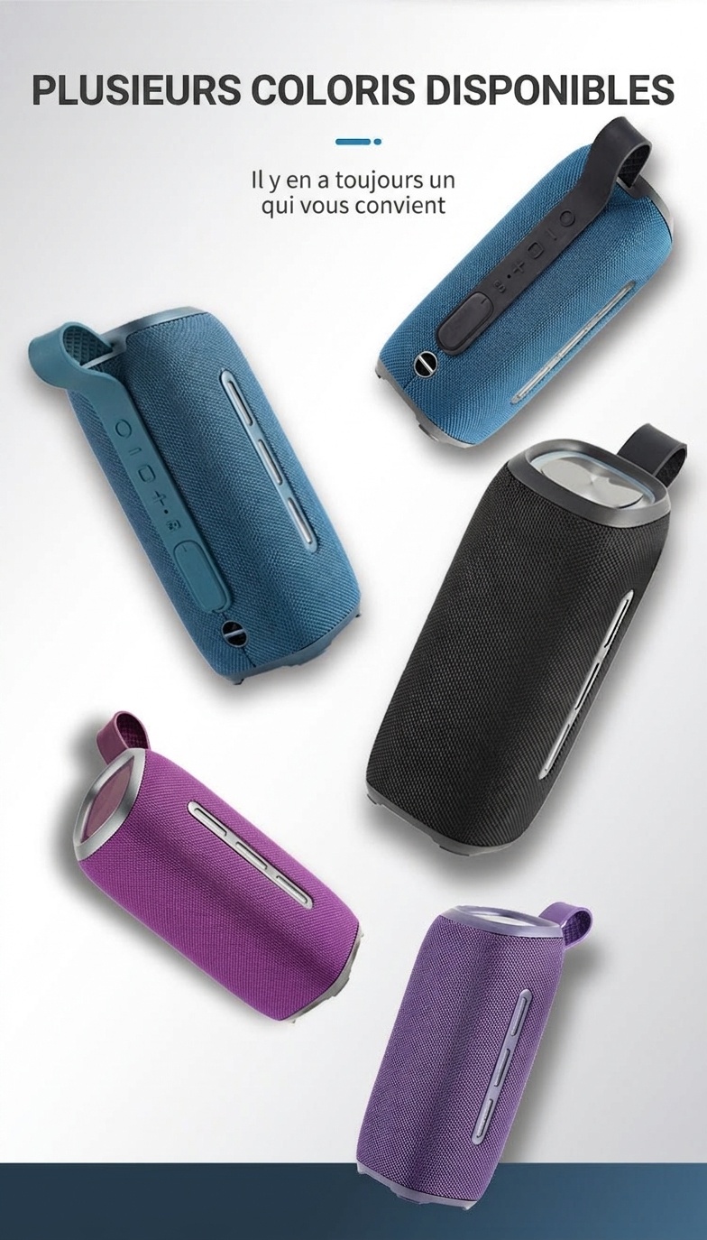 Enceinte Bluetooth portable étanche avec lumières RGB dynamiques
