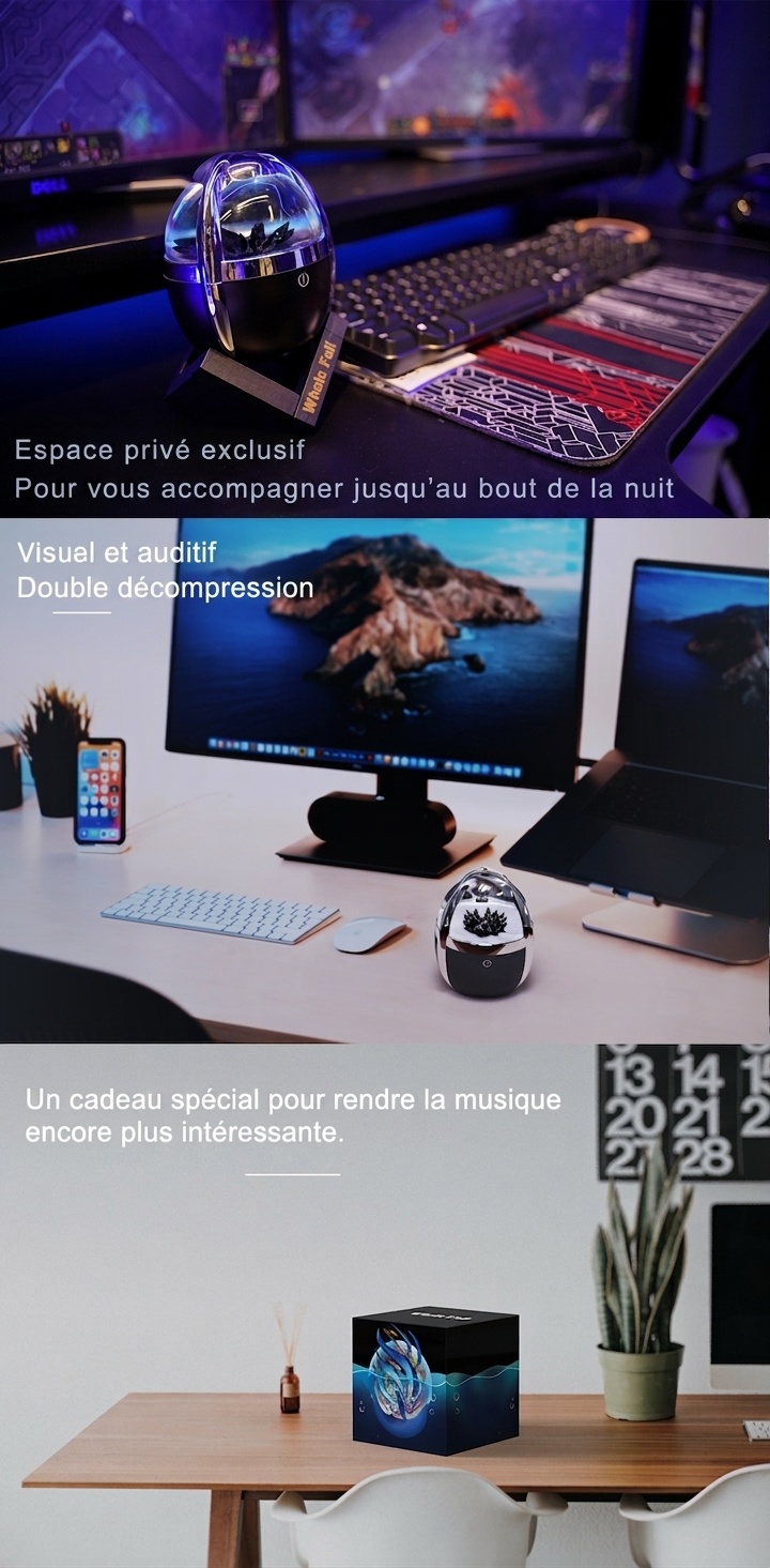 Enceinte Bluetooth à ferrofluide - Son portable et immersif