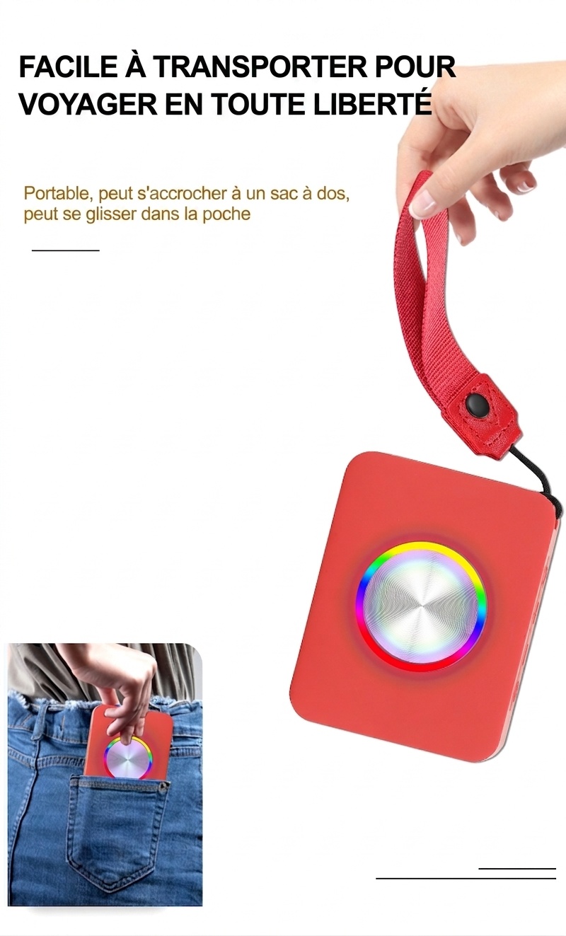 Enceinte Bluetooth portable avec lumière RGB et étanchéité IPX5