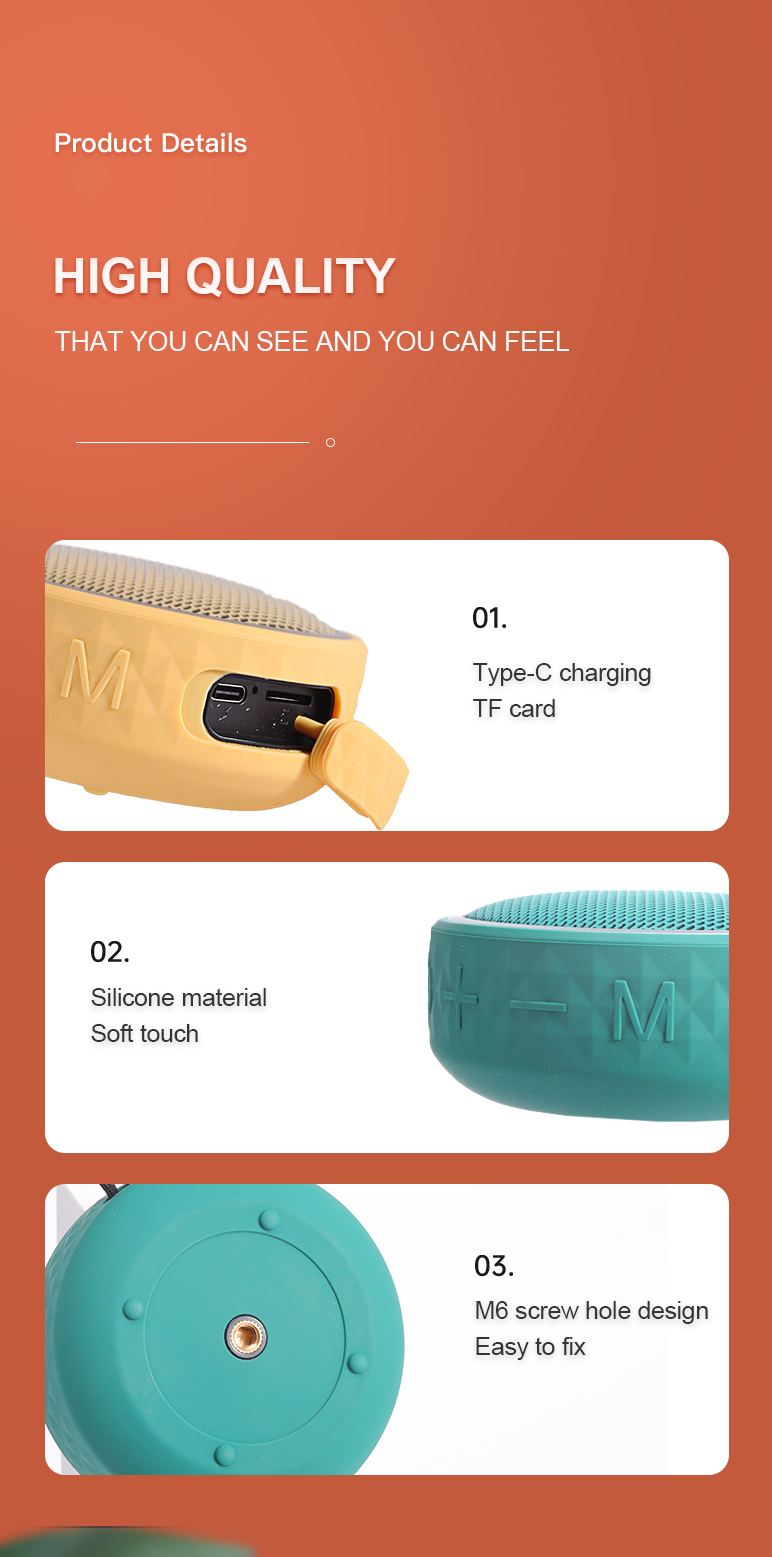 Portable Bluetooth Speaker with RGB Lights & Carry Strap