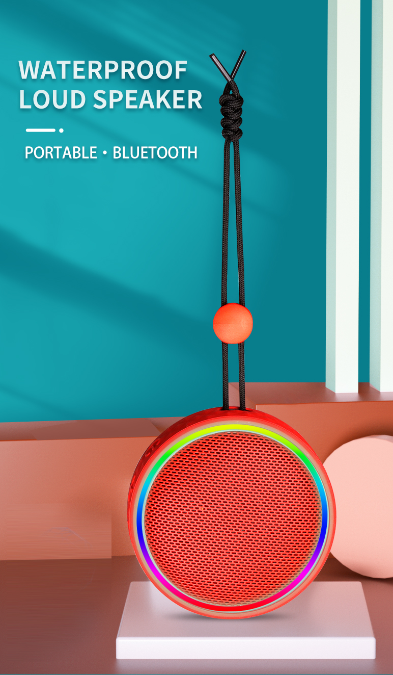 Portable Bluetooth Speaker with RGB Lights & Carry Strap (Magnetic Model)