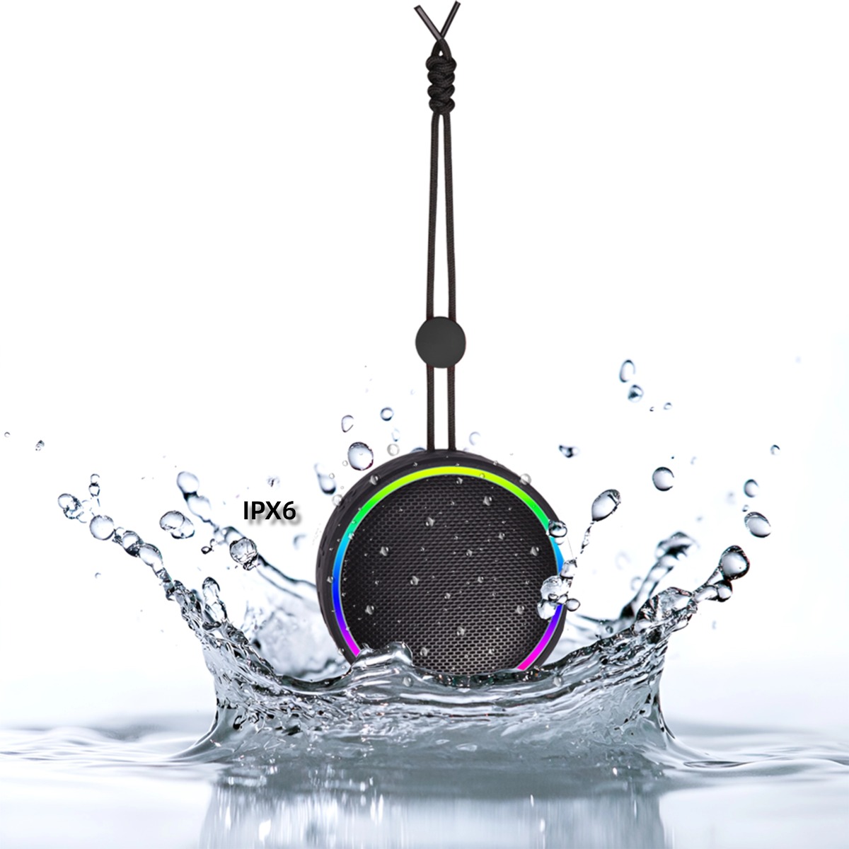 Portable Bluetooth Speaker with RGB Lights & Carry Strap (Magnetic Model)