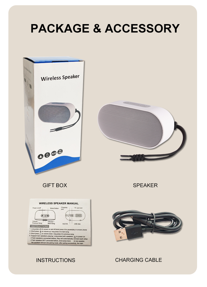 Portable Bluetooth Speaker - IPX6 Waterproof Outdoor Sound