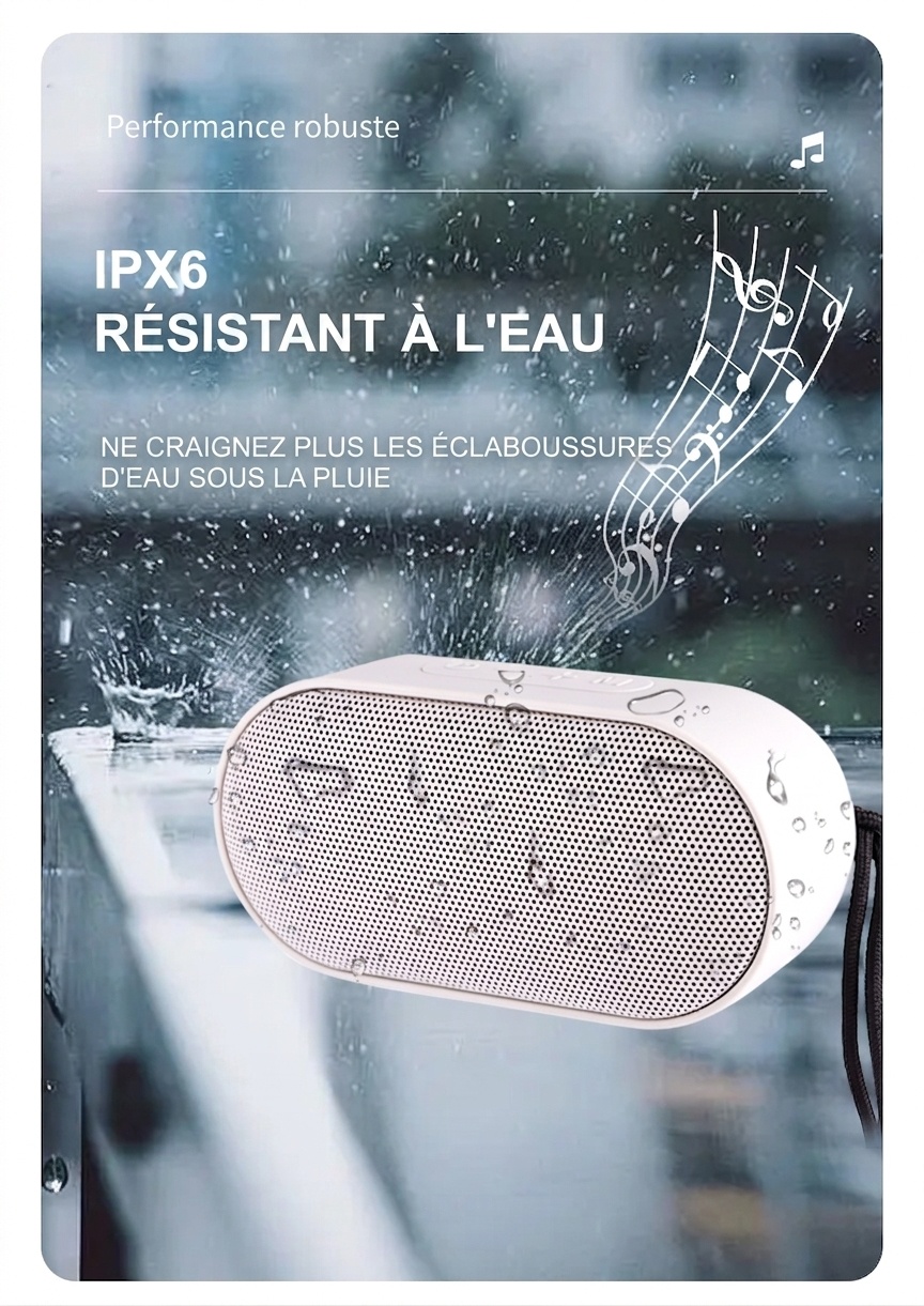 Enceinte Bluetooth portable - Étanche IPX6 pour une utilisation en extérieur