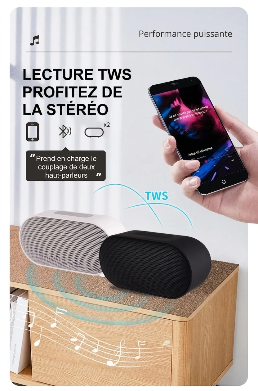 Enceinte Bluetooth portable - Étanche IPX6 pour une utilisation en extérieur